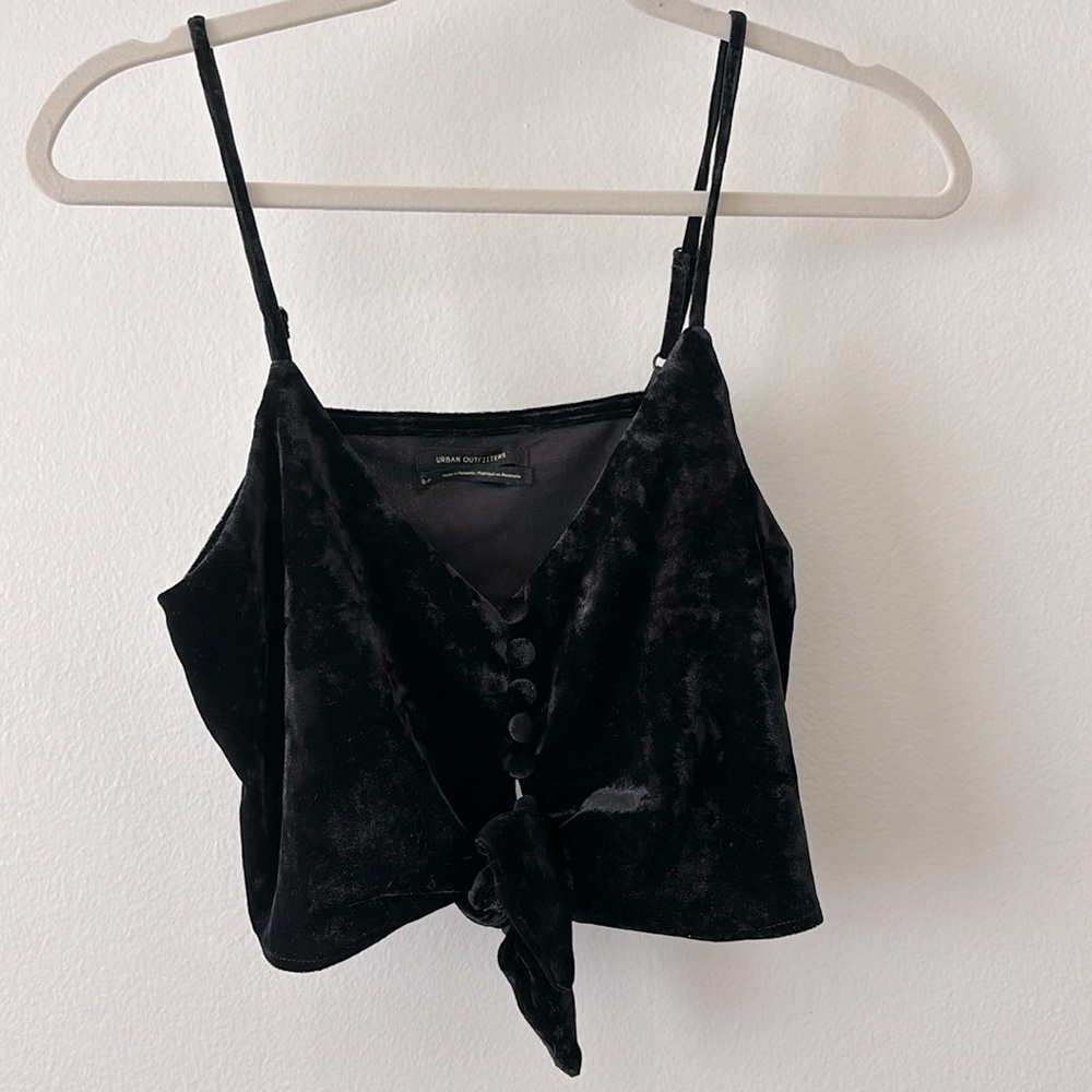 Urban Outfitters Velvet Button Crop